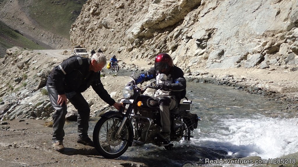 Water crossing in Himalayas | Motorcycle Tours India -Royal Bike Riders | Image #22/25 | 