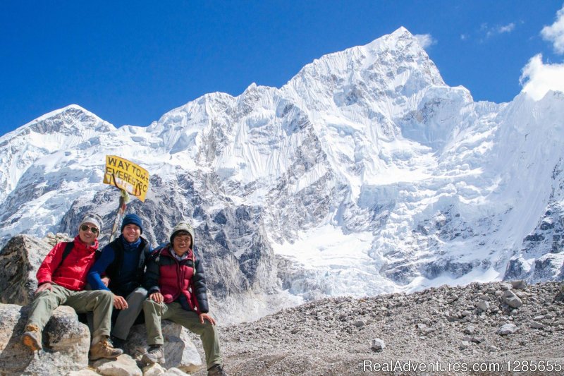 Our Guide Laximan & Chris are standing at Everest Base Camp | Everest Base Camp Trekking | Kathmandu, Nepal | Hiking & Trekking | Image #1/9 | 